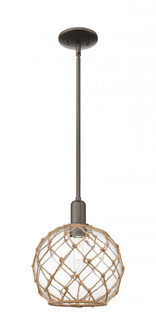 Farmhouse Rope - 1 Light - 10 inch - Oil Rubbed Bronze - Stem hung - Mini Pendant (3442|716-1S-OB-G122-10RB)