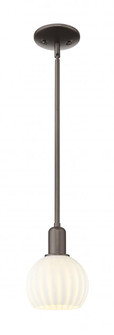 White Venetian - 1 Light - 6 inch - Oil Rubbed Bronze - Stem hung - Mini Pendant (3442|716-1S-OB-G1217-6WV)