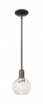 White Mouchette - 1 Light - 6 inch - Oil Rubbed Bronze - Stem hung - Mini Pendant (3442|716-1S-OB-G1216-6WM)