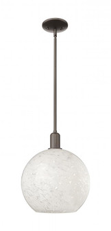 White Mouchette - 1 Light - 12 inch - Oil Rubbed Bronze - Stem hung - Mini Pendant (3442|716-1S-OB-G1216-12WM)