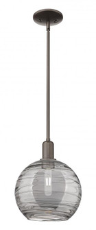Athens Deco Swirl - 1 Light - 10 inch - Oil Rubbed Bronze - Stem hung - Mini Pendant (3442|716-1S-OB-G1213-10SM)
