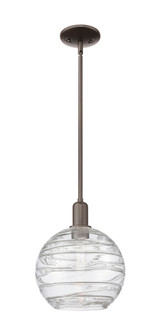 Athens Deco Swirl - 1 Light - 10 inch - Oil Rubbed Bronze - Stem hung - Mini Pendant (3442|716-1S-OB-G1213-10CL)