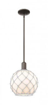 Farmhouse Rope - 1 Light - 10 inch - Oil Rubbed Bronze - Stem hung - Mini Pendant (3442|716-1S-OB-G121-10RW)