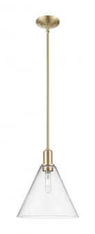 Berkshire Glass - 1 Light - 12 inch - Champagne Bronze - Stem hung - Mini Pendant (3442|716-1S-CB-GBC-124)