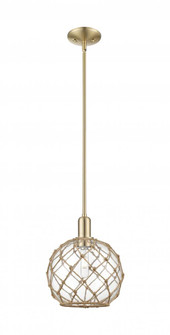 Farmhouse Rope - 1 Light - 10 inch - Champagne Bronze - Stem hung - Mini Pendant (3442|716-1S-CB-G122-10RB)