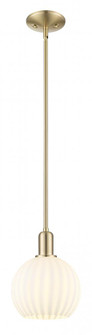 White Venetian - 1 Light - 8 inch - Champagne Bronze - Stem hung - Mini Pendant (3442|716-1S-CB-G1217-8WV)