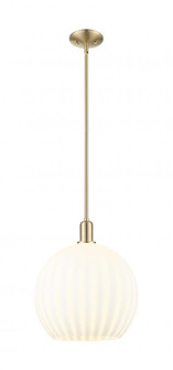 White Venetian - 1 Light - 14 inch - Champagne Bronze - Stem hung - Mini Pendant (3442|716-1S-CB-G1217-14WV)