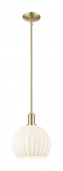 White Venetian - 1 Light - 10 inch - Champagne Bronze - Stem hung - Mini Pendant (3442|716-1S-CB-G1217-10WV)