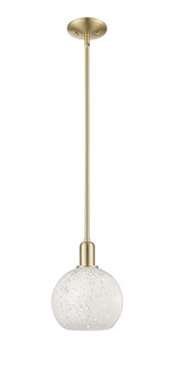 White Mouchette - 1 Light - 8 inch - Champagne Bronze - Stem hung - Mini Pendant (3442|716-1S-CB-G1216-8WM)