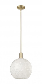 White Mouchette - 1 Light - 12 inch - Champagne Bronze - Stem hung - Mini Pendant (3442|716-1S-CB-G1216-12WM)