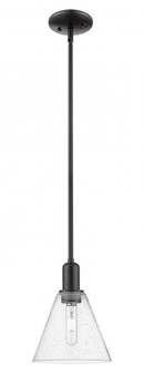 Berkshire Glass - 1 Light - 8 inch - Matte Black - Stem hung - Mini Pendant (3442|716-1S-BK-GBC-84)