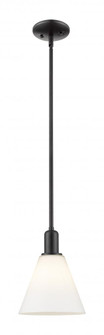 Berkshire Glass - 1 Light - 8 inch - Matte Black - Stem hung - Mini Pendant (3442|716-1S-BK-GBC-81)