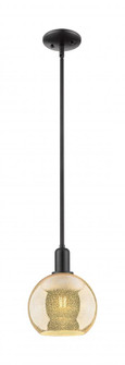 Athens - 1 Light - 8 inch - Matte Black - Stem hung - Mini Pendant (3442|716-1S-BK-G128-8)