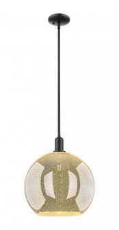 Athens - 1 Light - 14 inch - Matte Black - Stem hung - Mini Pendant (3442|716-1S-BK-G128-14)