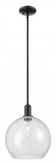 Athens - 1 Light - 12 inch - Matte Black - Stem hung - Mini Pendant (3442|716-1S-BK-G124-12)