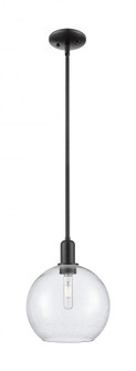Athens - 1 Light - 10 inch - Matte Black - Stem hung - Mini Pendant (3442|716-1S-BK-G124-10)