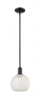 White Mouchette - 1 Light - 8 inch - Matte Black - Stem hung - Mini Pendant (3442|716-1S-BK-G1216-8WM)