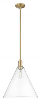 Berkshire Glass - 1 Light - 16 inch - Brushed Brass - Stem hung - Mini Pendant (3442|716-1S-BB-GBC-162)