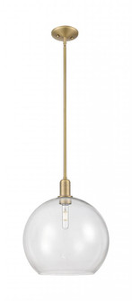 Athens - 1 Light - 14 inch - Brushed Brass - Stem hung - Mini Pendant (3442|716-1S-BB-G122-14)