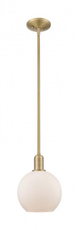 Athens - 1 Light - 8 inch - Brushed Brass - Stem hung - Mini Pendant (3442|716-1S-BB-G121-8)