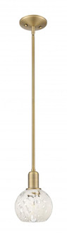White Mouchette - 1 Light - 6 inch - Brushed Brass - Stem hung - Mini Pendant (3442|716-1S-BB-G1216-6WM)