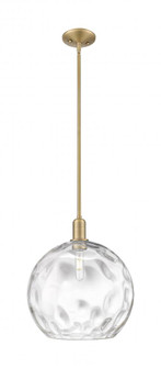 Athens Water Glass - 1 Light - 13 inch - Brushed Brass - Stem hung - Mini Pendant (3442|716-1S-BB-G1215-14)