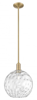 Athens Water Glass - 1 Light - 12 inch - Brushed Brass - Stem hung - Mini Pendant (3442|716-1S-BB-G1215-12)