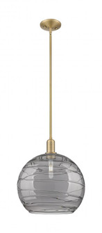 Athens Deco Swirl - 1 Light - 14 inch - Brushed Brass - Stem hung - Mini Pendant (3442|716-1S-BB-G1213-14SM)