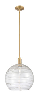 Athens Deco Swirl - 1 Light - 14 inch - Brushed Brass - Stem hung - Mini Pendant (3442|716-1S-BB-G1213-14CL)