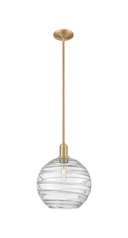 Athens Deco Swirl - 1 Light - 12 inch - Brushed Brass - Stem hung - Mini Pendant (3442|716-1S-BB-G1213-12CL)