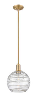 Athens Deco Swirl - 1 Light - 10 inch - Brushed Brass - Stem hung - Mini Pendant (3442|716-1S-BB-G1213-10CL)