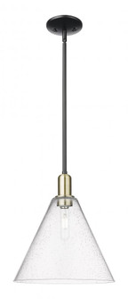 Berkshire Glass - 1 Light - 12 inch - Black Antique Brass - Stem hung - Mini Pendant (3442|716-1S-BAB-GBC-124)