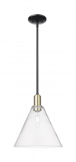 Berkshire Glass - 1 Light - 12 inch - Black Antique Brass - Stem hung - Mini Pendant (3442|716-1S-BAB-GBC-122)