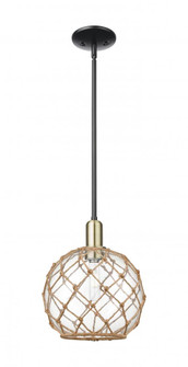 Farmhouse Rope - 1 Light - 10 inch - Black Antique Brass - Stem hung - Mini Pendant (3442|716-1S-BAB-G122-10RB)
