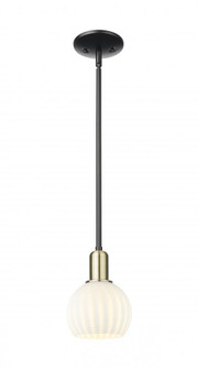 White Venetian - 1 Light - 6 inch - Black Antique Brass - Stem hung - Mini Pendant (3442|716-1S-BAB-G1217-6WV)