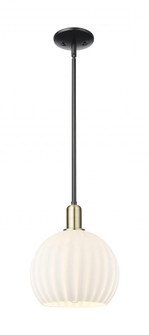 White Venetian - 1 Light - 10 inch - Black Antique Brass - Stem hung - Mini Pendant (3442|716-1S-BAB-G1217-10WV)