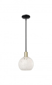 White Mouchette - 1 Light - 8 inch - Black Antique Brass - Stem hung - Mini Pendant (3442|716-1S-BAB-G1216-8WM)