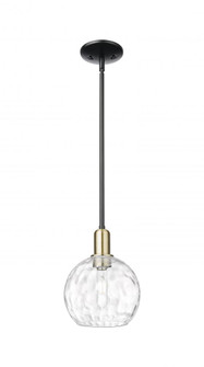 Athens Water Glass - 1 Light - 8 inch - Black Antique Brass - Stem hung - Mini Pendant (3442|716-1S-BAB-G1215-8)