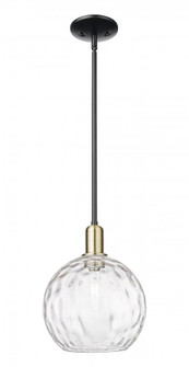 Athens Water Glass - 1 Light - 10 inch - Black Antique Brass - Stem hung - Mini Pendant (3442|716-1S-BAB-G1215-10)