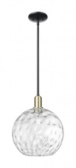 Athens Water Glass - 1 Light - 12 inch - Black Antique Brass - Stem hung - Mini Pendant (3442|716-1S-BAB-G1215-12)