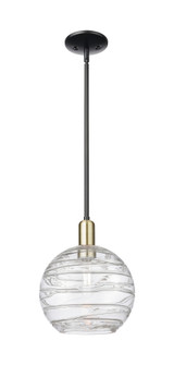 Athens Deco Swirl - 1 Light - 10 inch - Black Antique Brass - Stem hung - Mini Pendant (3442|716-1S-BAB-G1213-10CL)