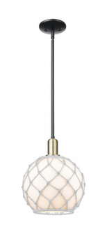 Farmhouse Rope - 1 Light - 10 inch - Black Antique Brass - Stem hung - Mini Pendant (3442|716-1S-BAB-G121-10RW)