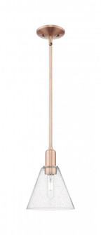 Berkshire Glass - 1 Light - 8 inch - Antique Copper - Stem hung - Mini Pendant (3442|716-1S-AC-GBC-84)