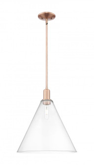 Berkshire Glass - 1 Light - 16 inch - Antique Copper - Stem hung - Mini Pendant (3442|716-1S-AC-GBC-162)