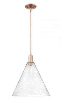 Berkshire Glass - 1 Light - 16 inch - Antique Copper - Stem hung - Mini Pendant (3442|716-1S-AC-GBC-164)