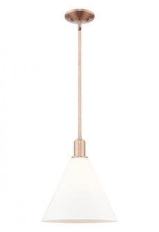 Berkshire Glass - 1 Light - 12 inch - Antique Copper - Stem hung - Mini Pendant (3442|716-1S-AC-GBC-121)
