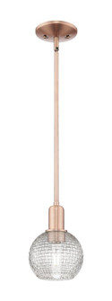 Athens - 1 Light - 6 inch - Antique Copper - Stem hung - Mini Pendant (3442|716-1S-AC-G122C-6CL)