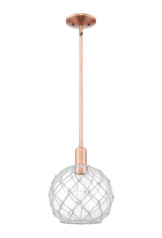 Farmhouse Rope - 1 Light - 10 inch - Antique Copper - Stem hung - Mini Pendant (3442|716-1S-AC-G122-10RW)