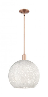 White Mouchette - 1 Light - 14 inch - Antique Copper - Stem hung - Mini Pendant (3442|716-1S-AC-G1216-14WM)