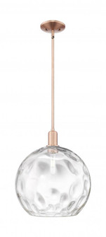 Athens Water Glass - 1 Light - 13 inch - Antique Copper - Stem hung - Mini Pendant (3442|716-1S-AC-G1215-14)